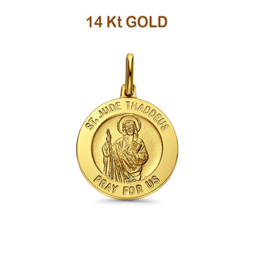14K Yellow Gold St. Jude Thaddeus Religious Pendant 20mmX20mm 3.1 grams
